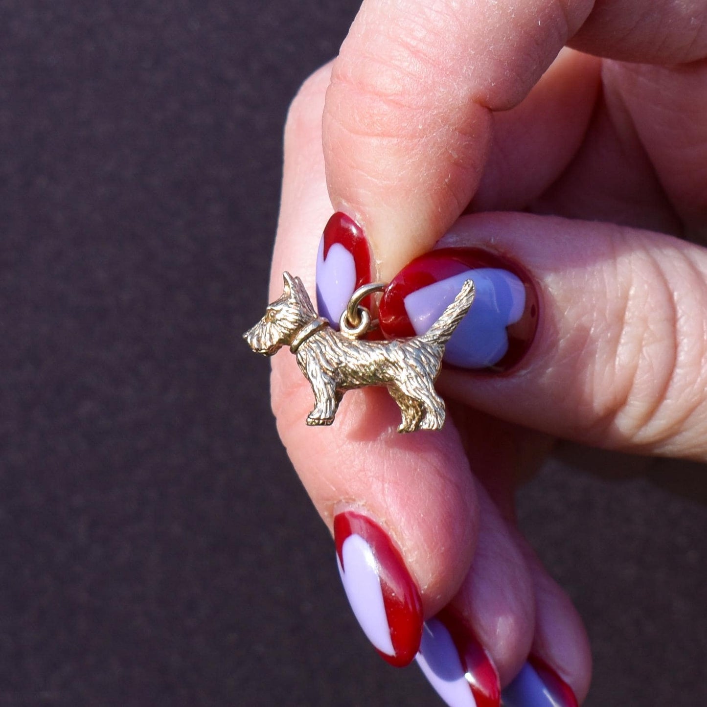 Vintage 9ct Gold Solid Scottie Westie Terrier Dog Charm