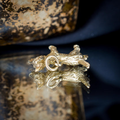 Vintage 9ct Gold Solid Scottie Westie Terrier Dog Charm