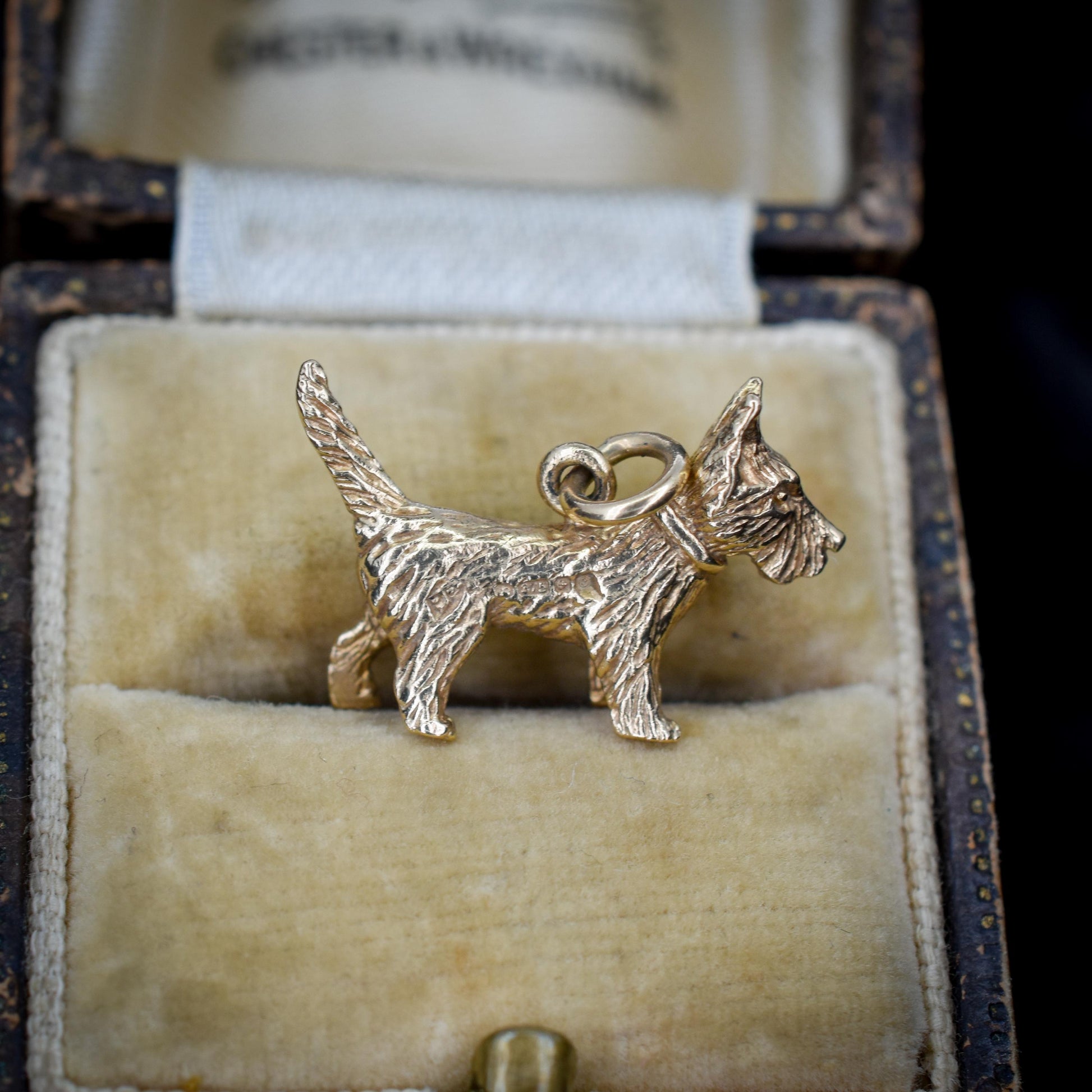 Vintage 9ct Gold Solid Scottie Westie Terrier Dog Charm
