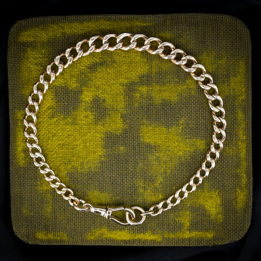 Antique 9ct Gold Curb Link Dog Clip Bracelet | 8.25"
