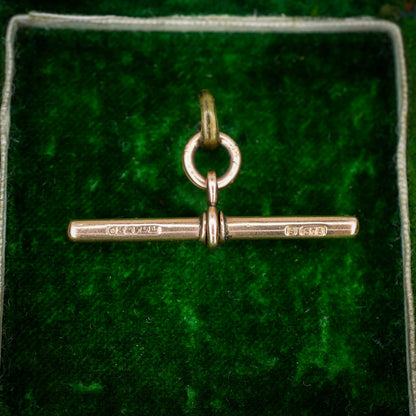 Antique 9ct Gold T-Bar Pendant Charm