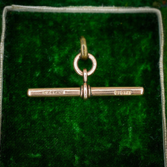Antique 9ct Gold T-Bar Pendant Charm