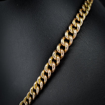 Antique 9ct Gold Curb Link Dog Clip Albert Watch Chain Necklace - 16"