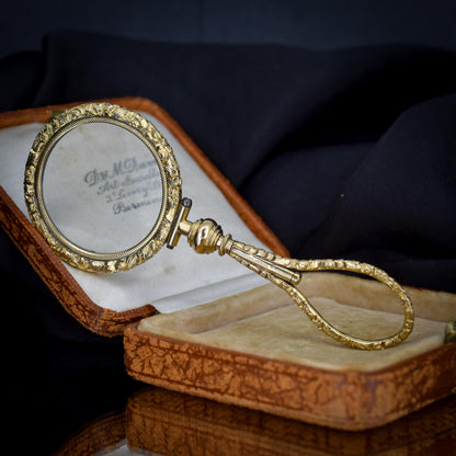 Antique Quizzing Magnifying Glass Rolled Gold Pendant | Georgian