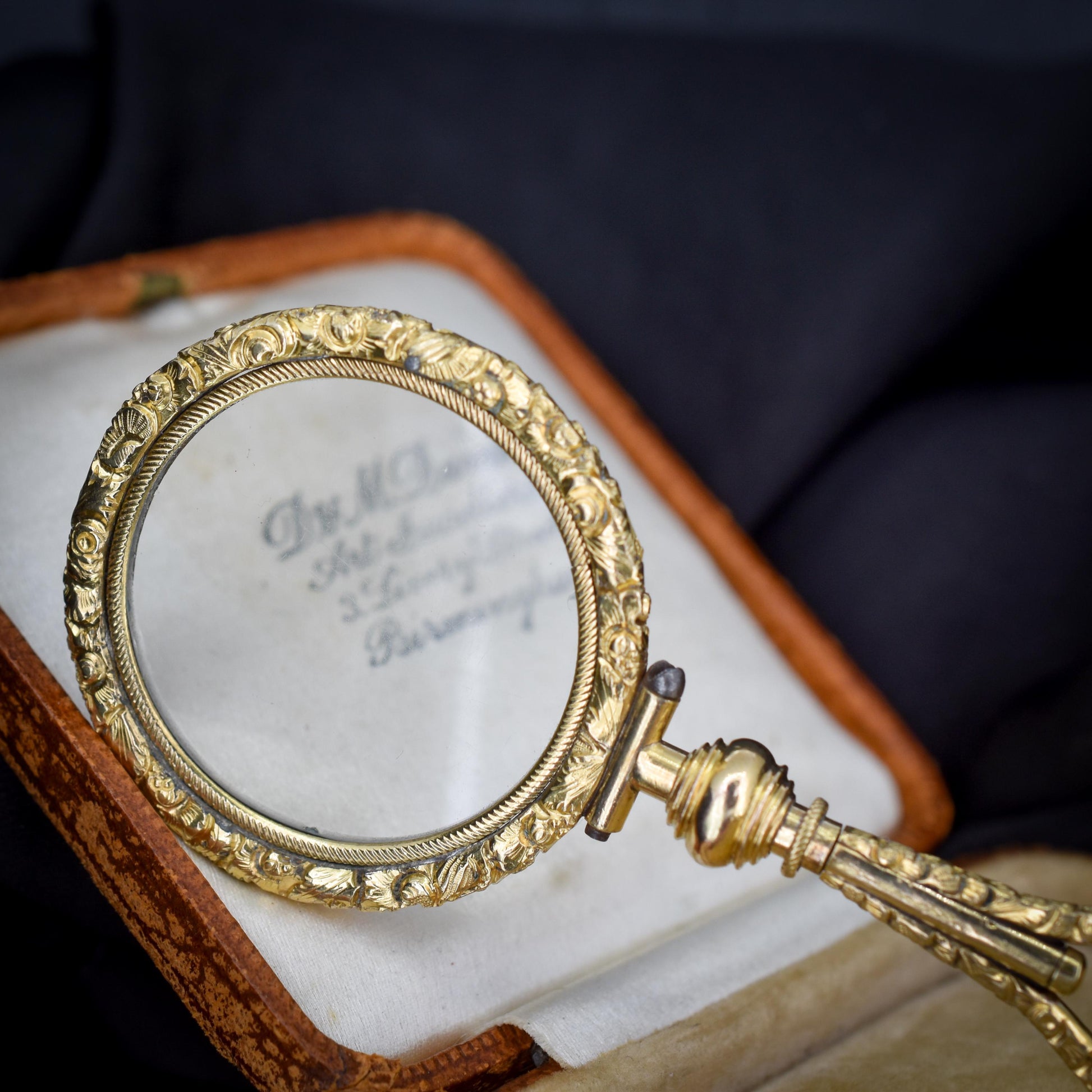 Antique Quizzing Magnifying Glass Rolled Gold Pendant | Georgian