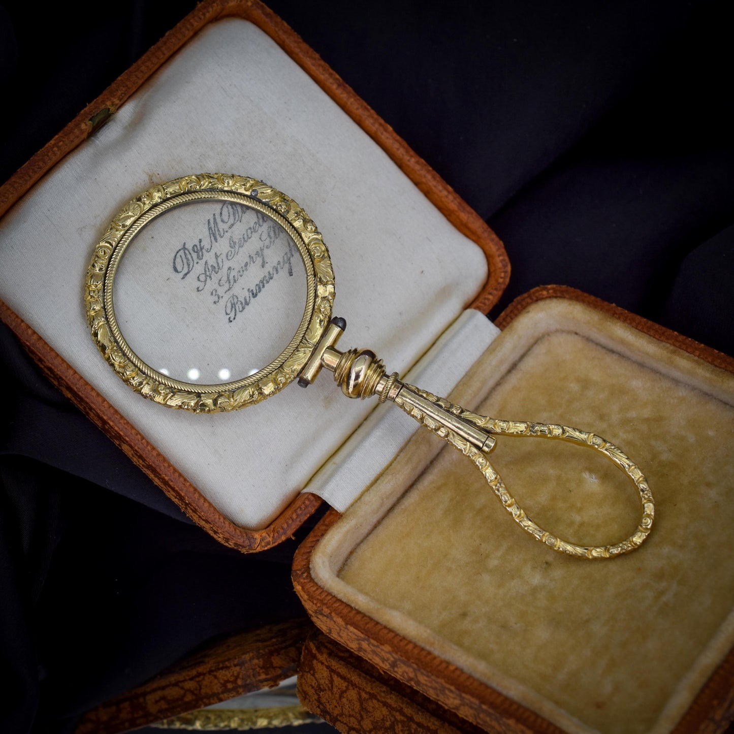 Antique Quizzing Magnifying Glass Rolled Gold Pendant | Georgian