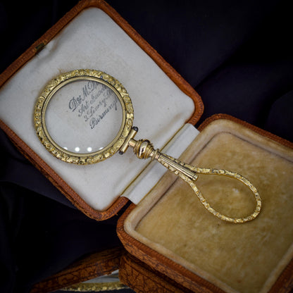 Antique Quizzing Magnifying Glass Rolled Gold Pendant | Georgian