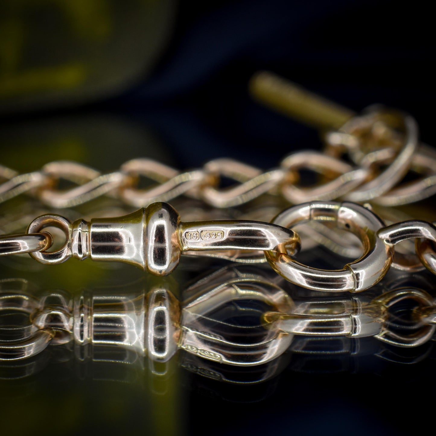 Antique 15ct Gold Oval Link Albert Watch Chain Necklace | 17.5" | Chester 1906