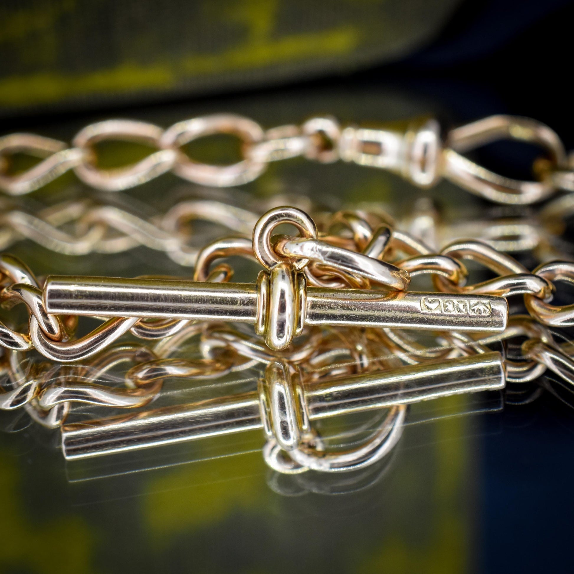 Antique 15ct Gold Oval Link Albert Watch Chain Necklace | 17.5" | Chester 1906