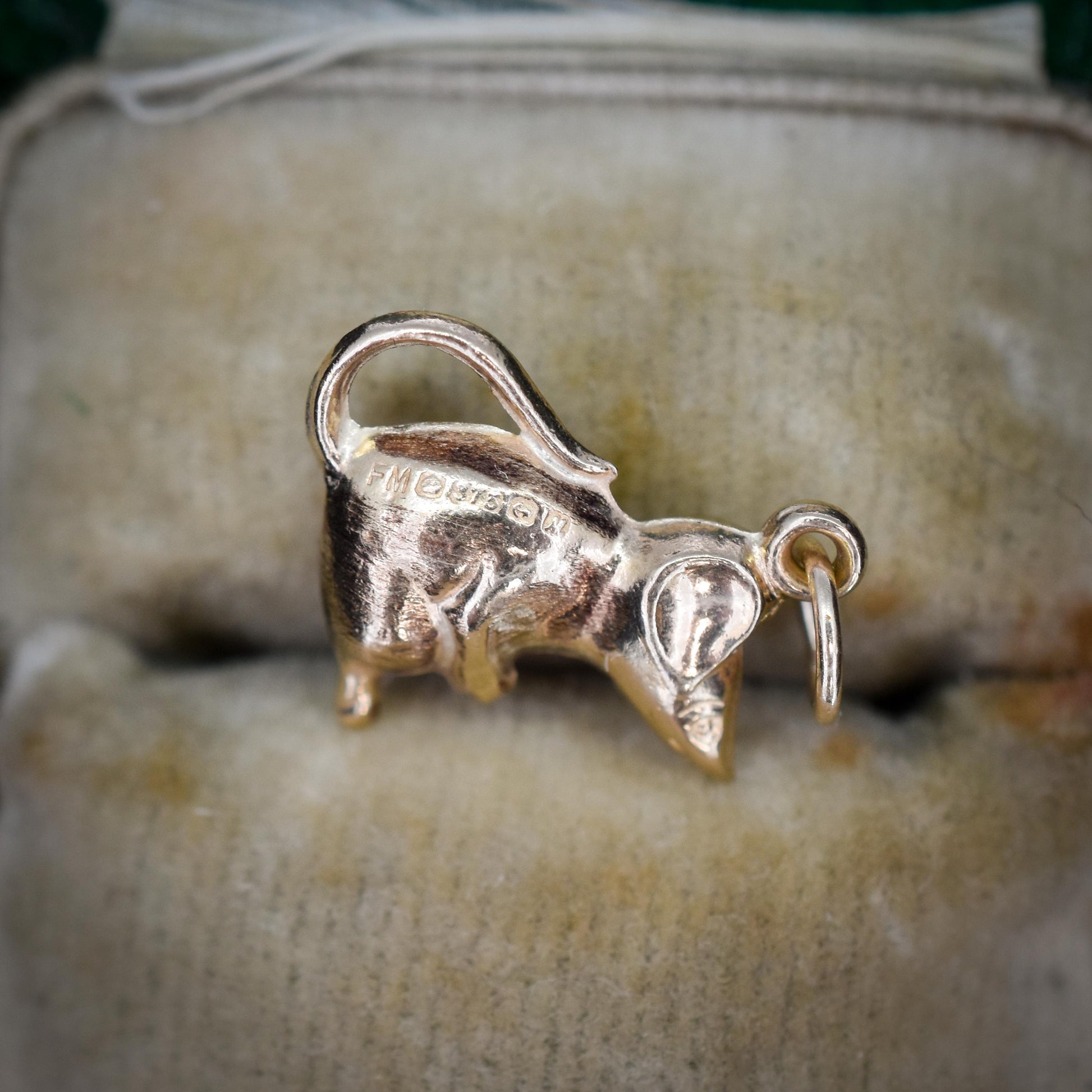 Vintage 9ct Gold Mouse Charm Pendant