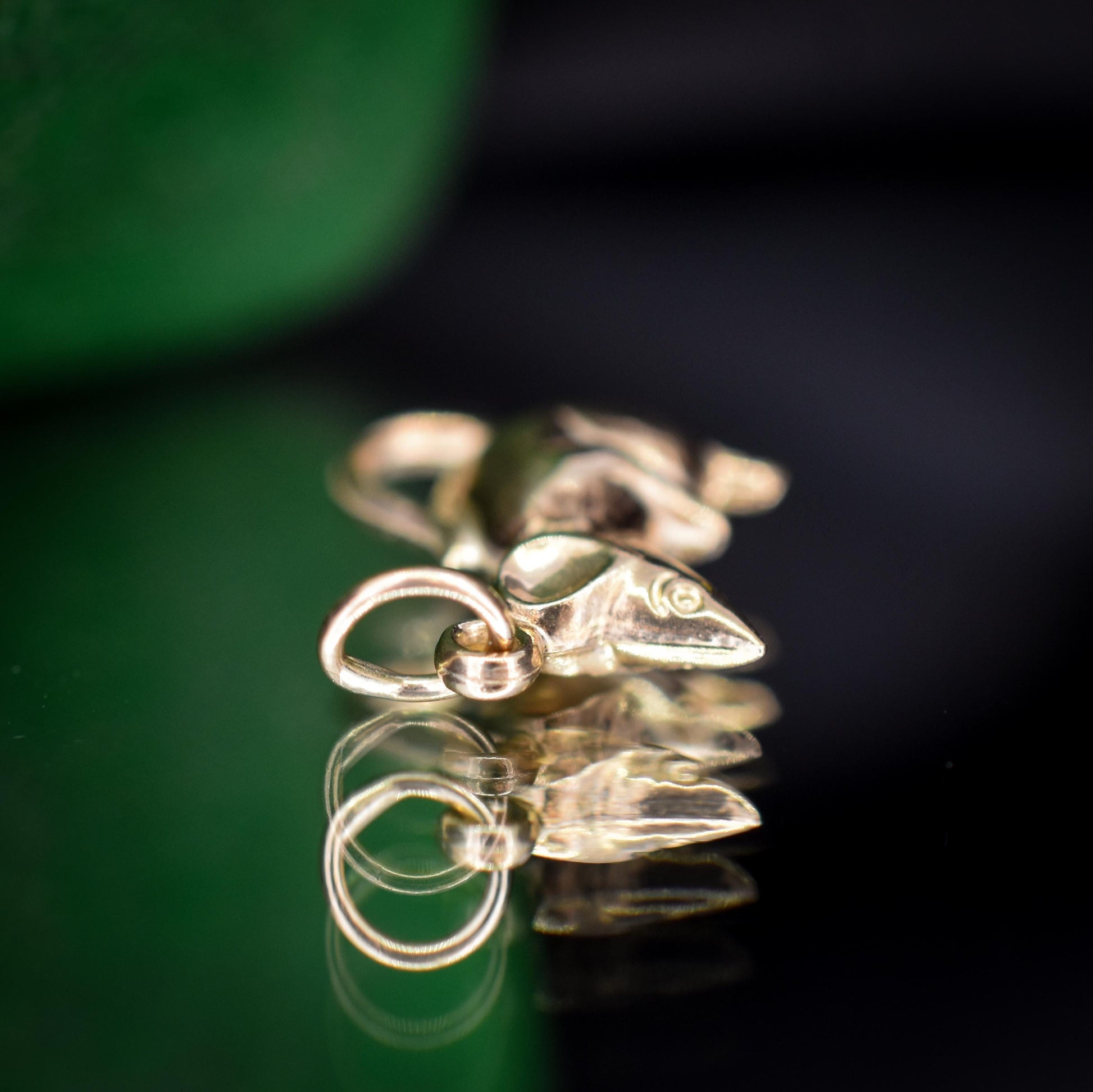 Vintage 9ct Gold Mouse Charm Pendant