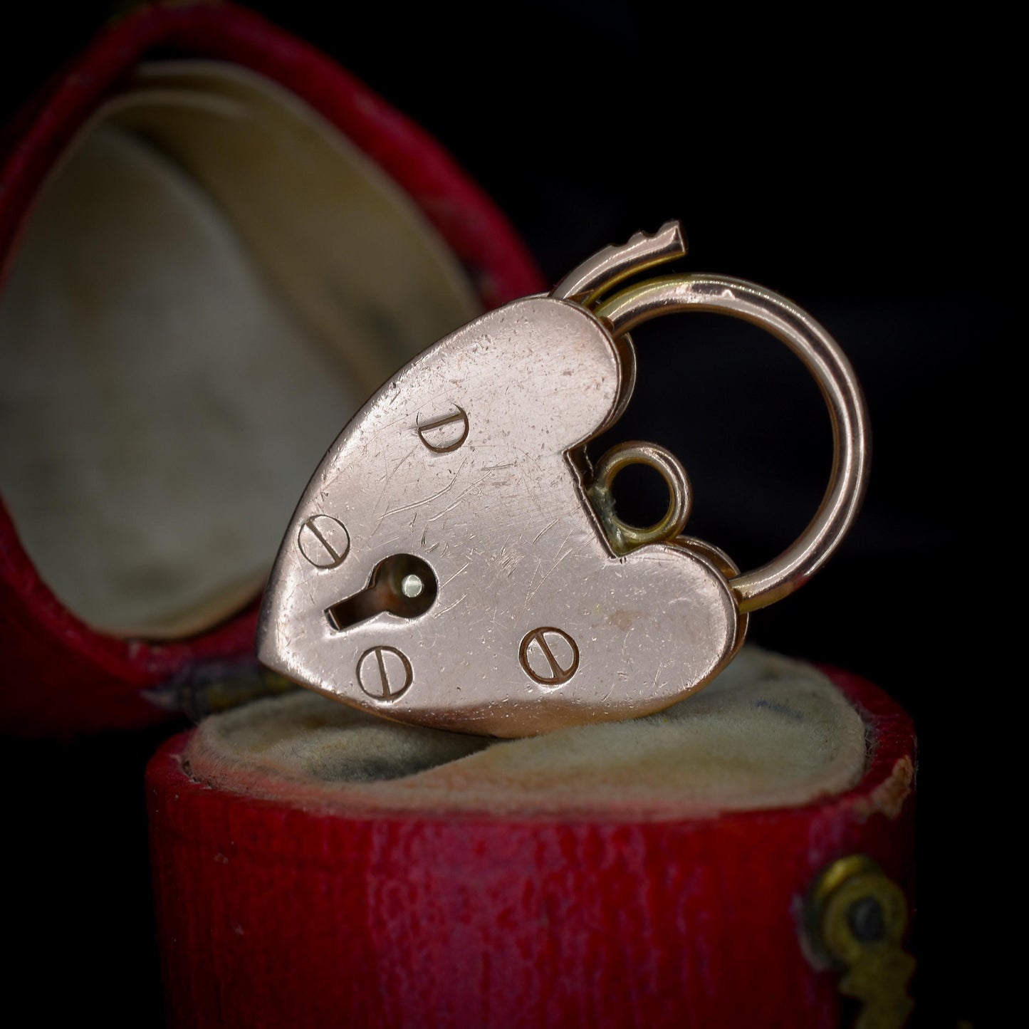 Vintage 9ct Rose Gold Heart Padlock Pendant