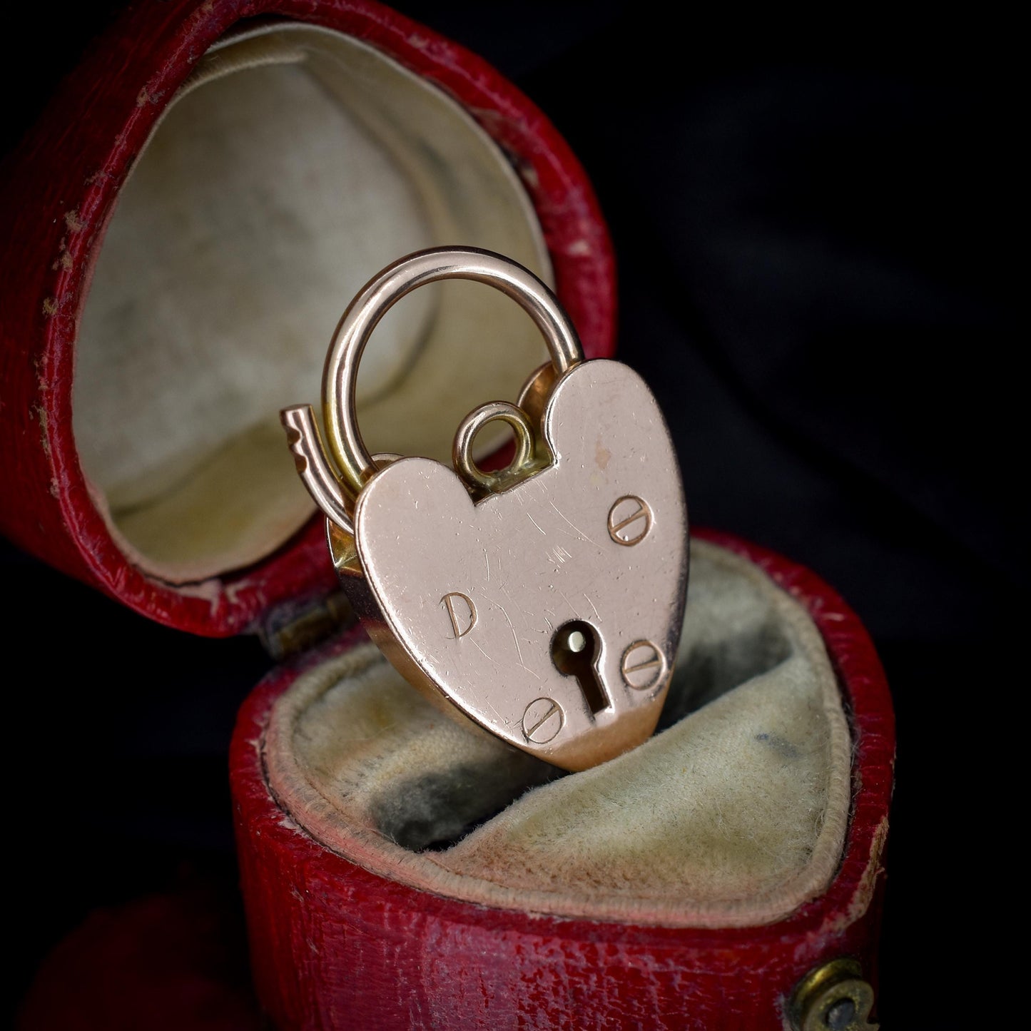 Vintage 9ct Rose Gold Heart Padlock Pendant