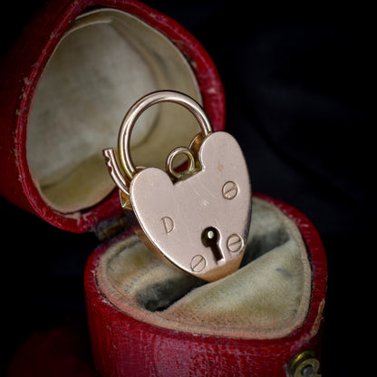 Vintage 9ct Rose Gold Heart Padlock Pendant