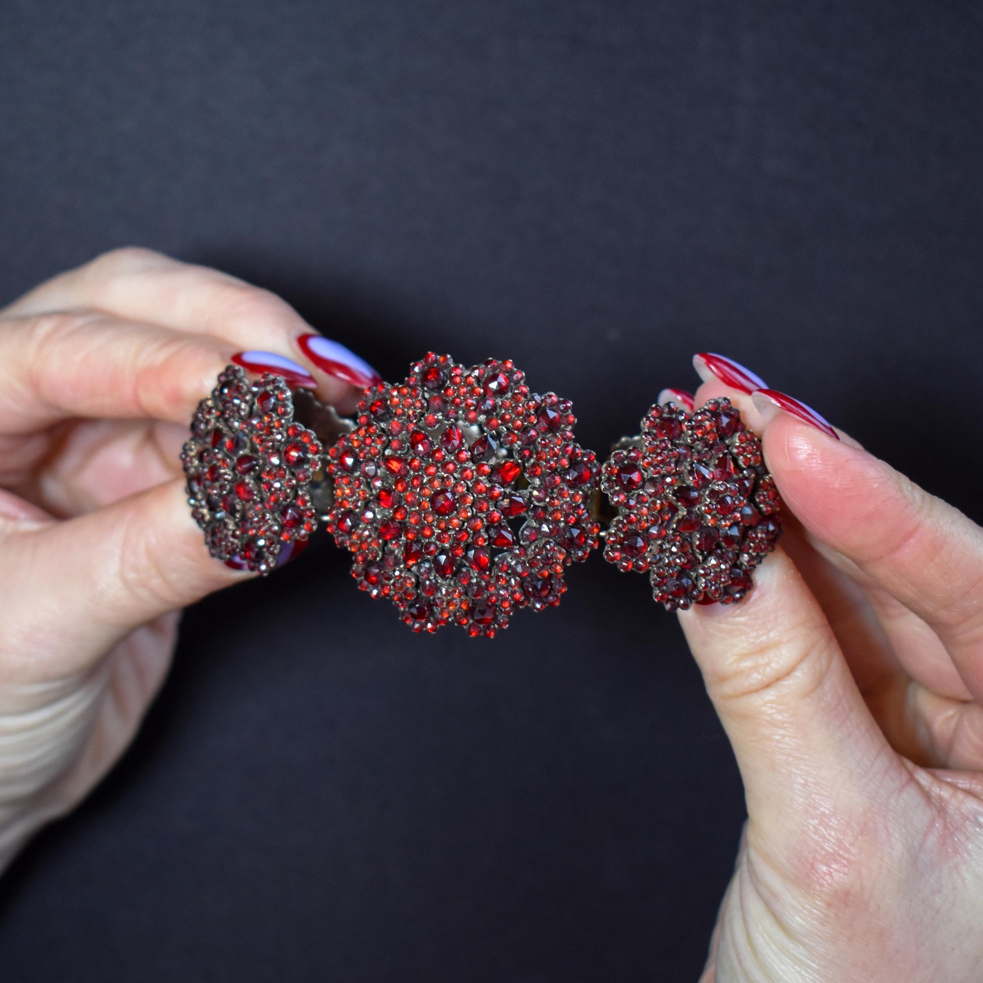 Antique Victorian Bohemian Garnet Bracelet | Circa.1890