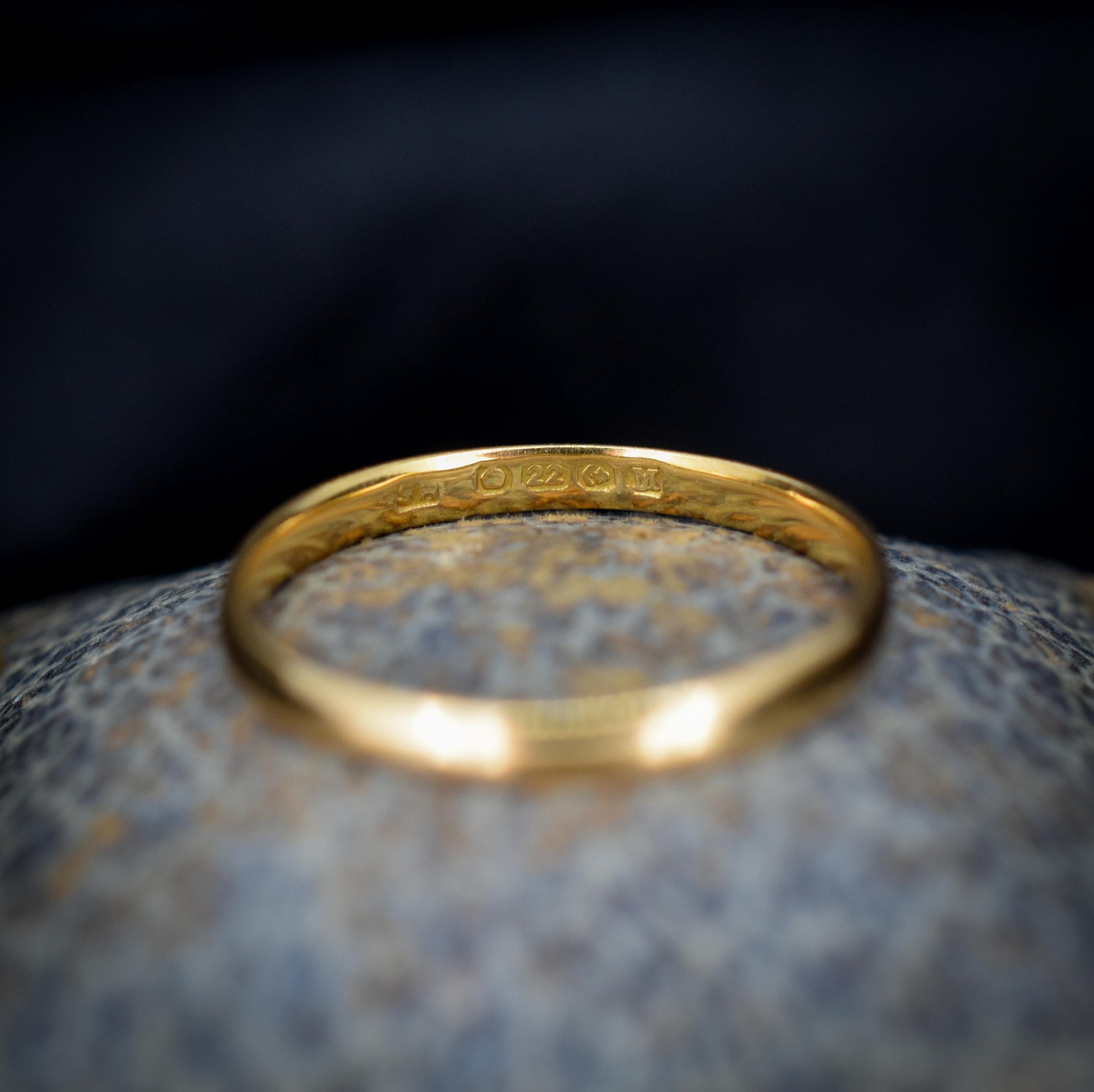 Vintage '1936' 22ct Yellow Gold Plain Stacking Wedding Band Ring