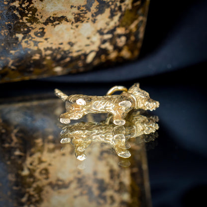 Vintage 9ct Gold Solid Scottie Westie Terrier Dog Charm