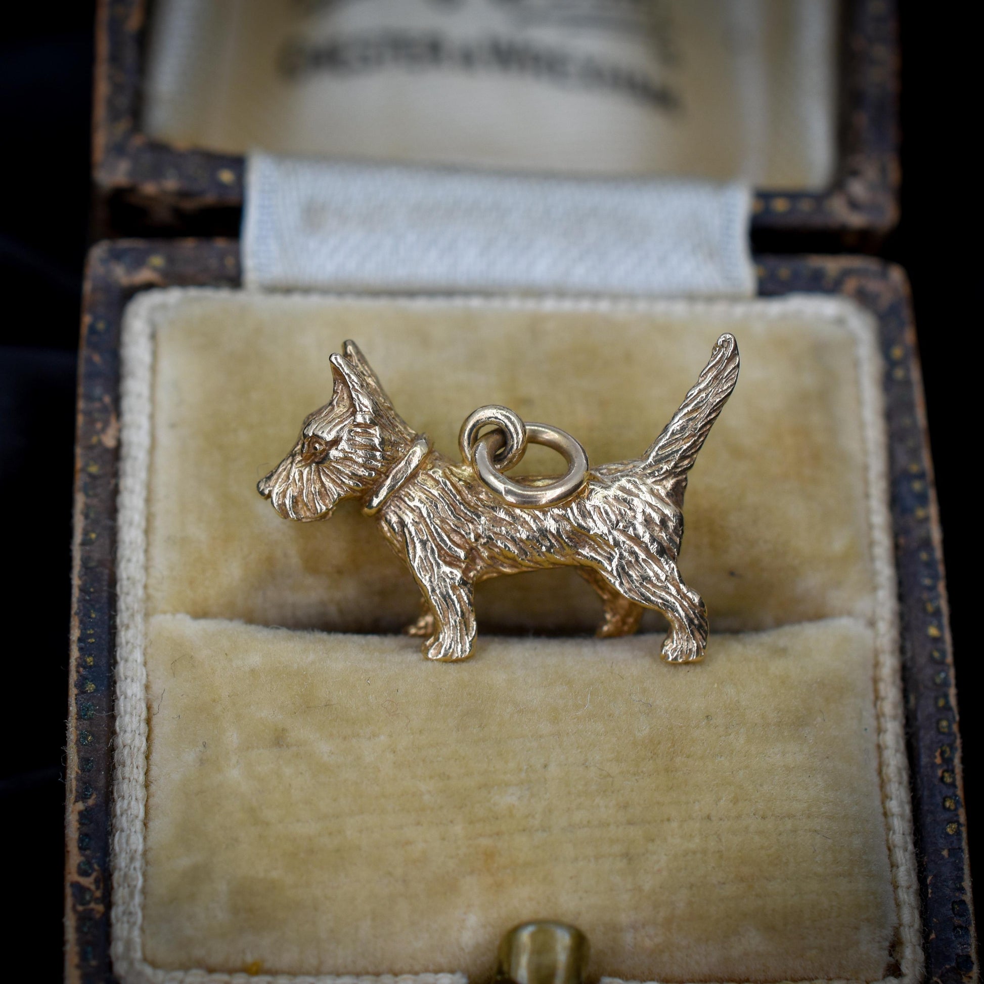 Vintage 9ct Gold Solid Scottie Westie Terrier Dog Charm