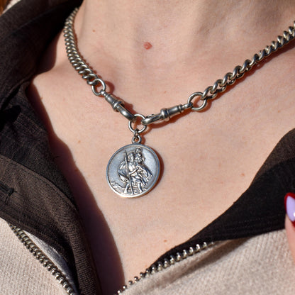 Vintage Silver St. Christopher Charm Pendant