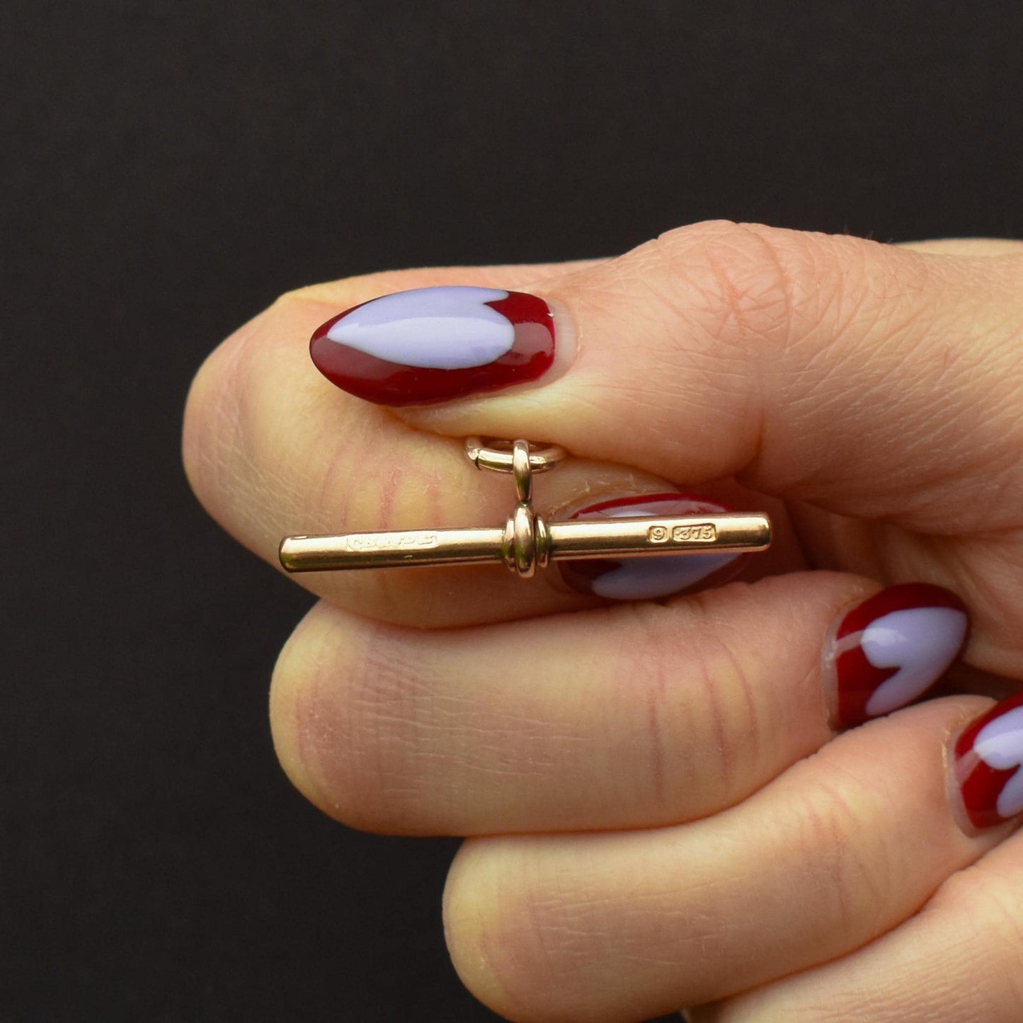 Antique 9ct Gold T-Bar Pendant Charm