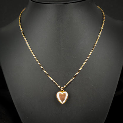 Antique 9ct Gold Heart Pendant Chain Necklace | 16"