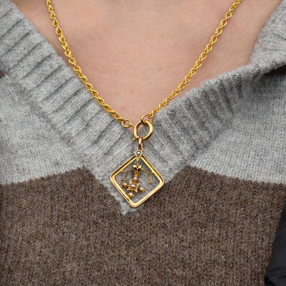 Antique 9ct Gold Pearl Floral Pendant