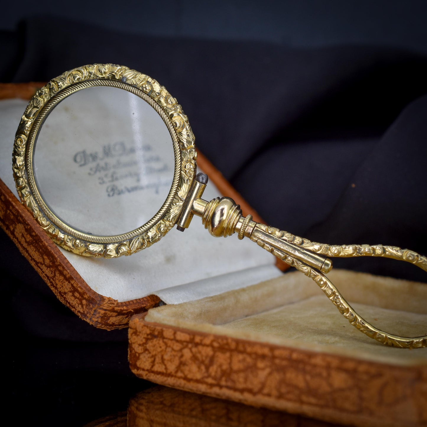 Antique Quizzing Magnifying Glass Rolled Gold Pendant | Georgian