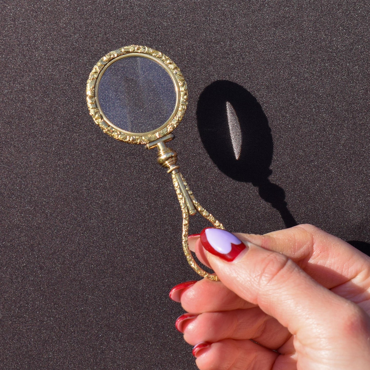 Antique Quizzing Magnifying Glass Rolled Gold Pendant | Georgian