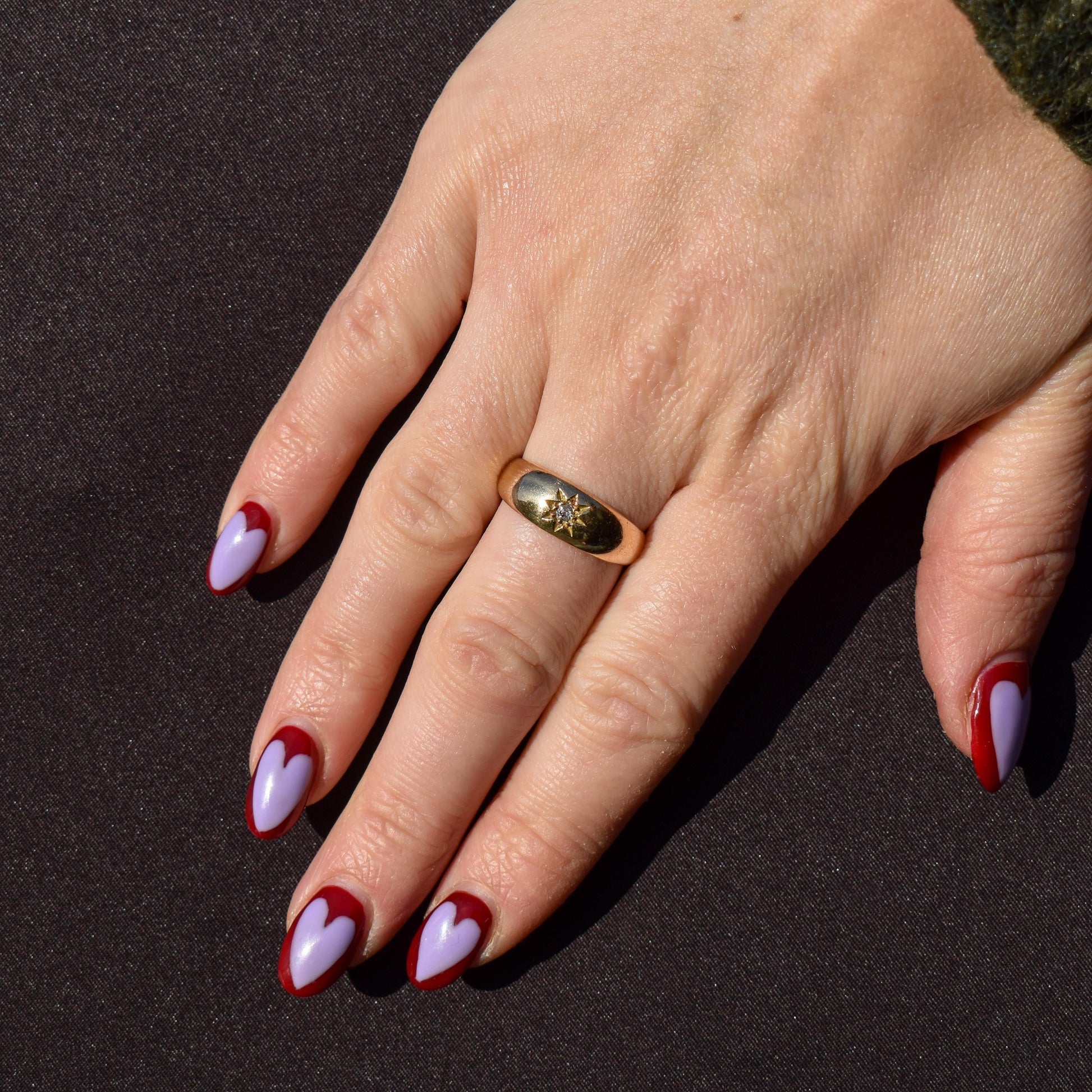 Antique 18ct Gold Diamond Starburst Gypsy Ring | Dated 1918