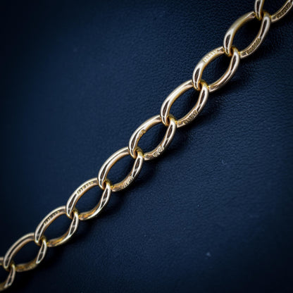 Antique 15ct Gold Oval Link Albert Watch Chain Necklace | 17.5" | Chester 1906