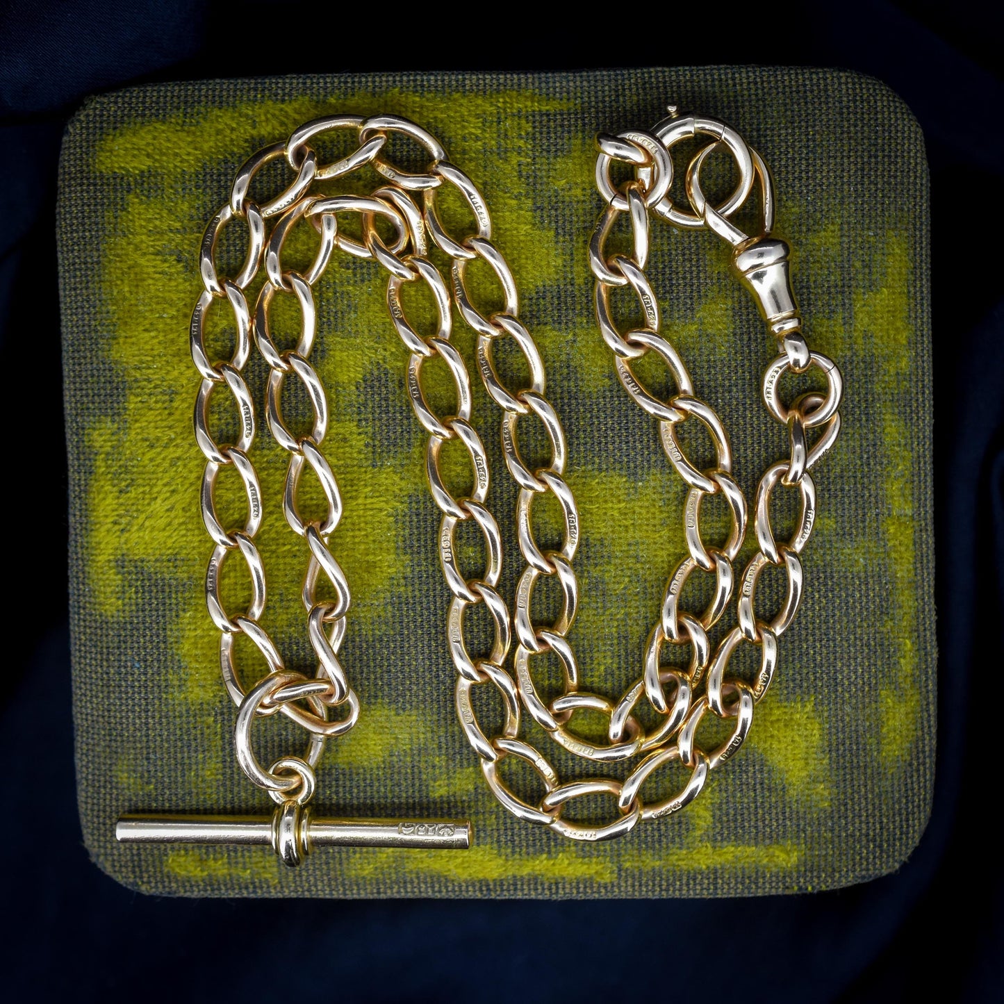 Antique 15ct Gold Oval Link Albert Watch Chain Necklace | 17.5" | Chester 1906