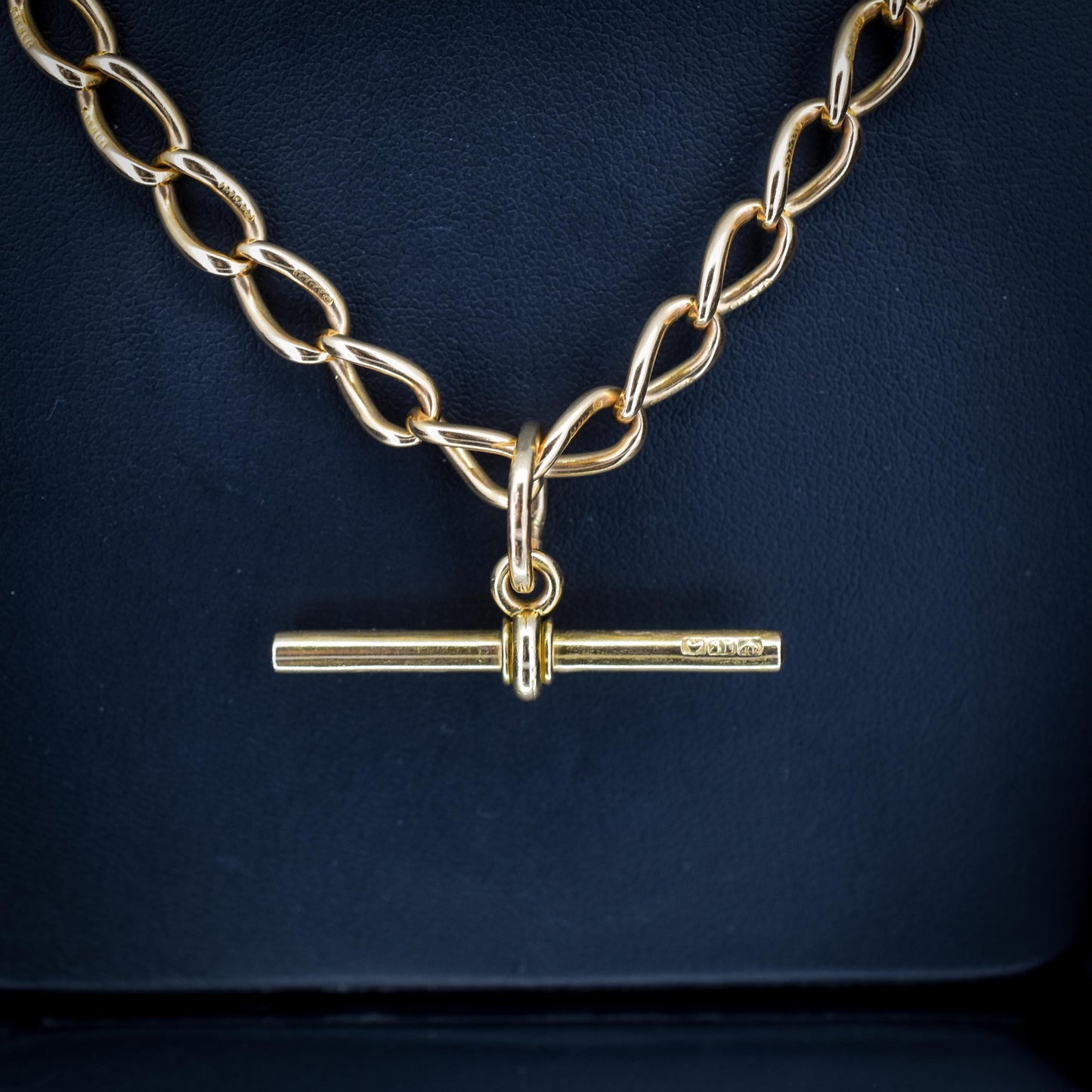 Antique 15ct Gold Oval Link Albert Watch Chain Necklace | 17.5" | Chester 1906