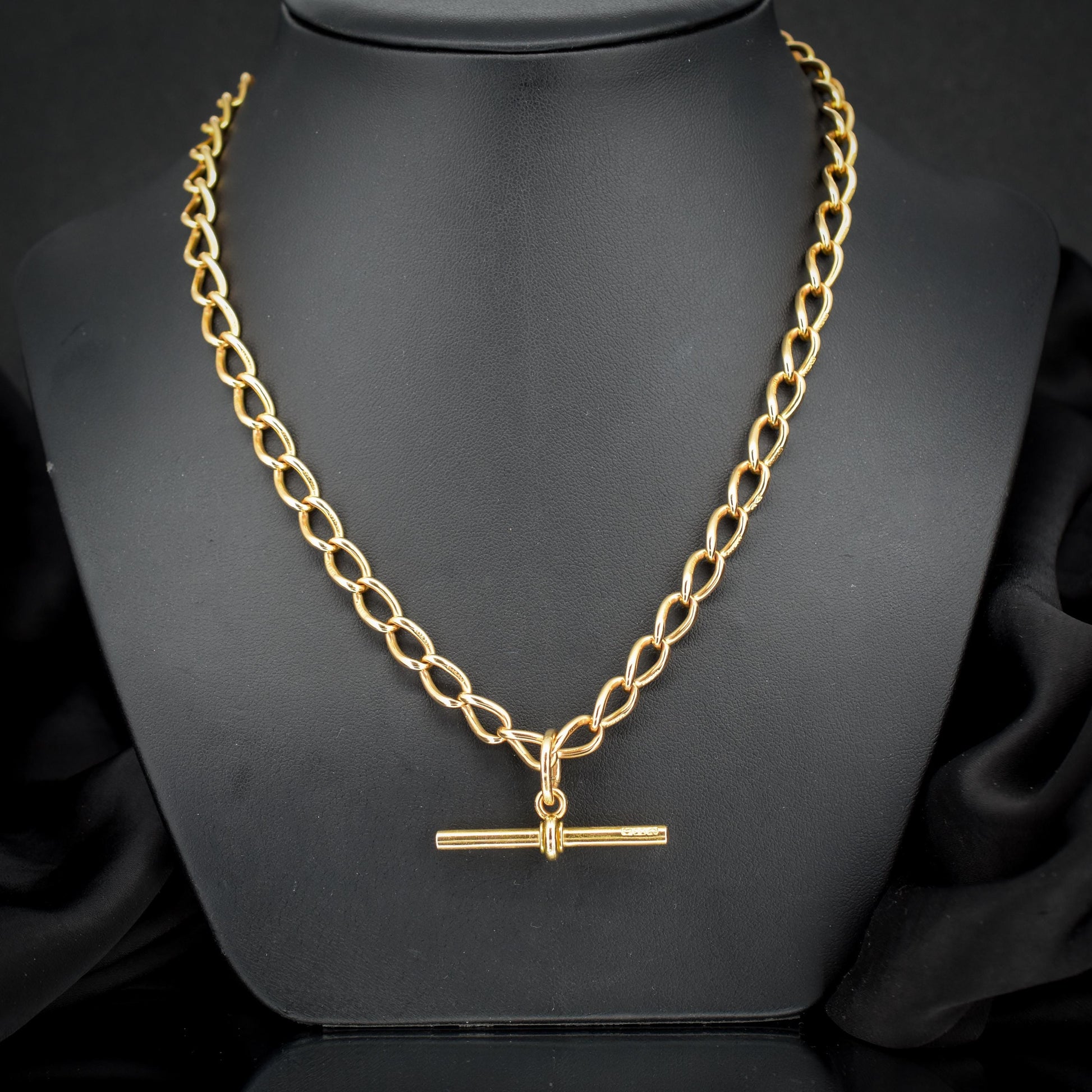 Antique 15ct Gold Oval Link Albert Watch Chain Necklace | 17.5" | Chester 1906