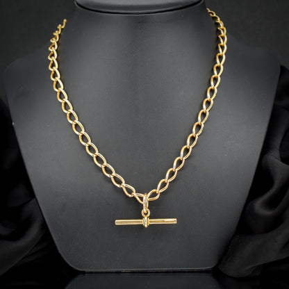 Antique 15ct Gold Oval Link Albert Watch Chain Necklace | 17.5" | Chester 1906