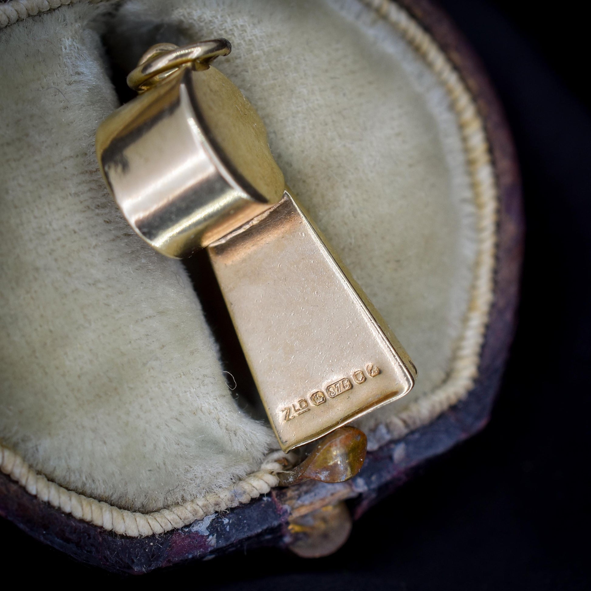 Vintage 9ct Gold Whistle Charm Pendant | London 1975