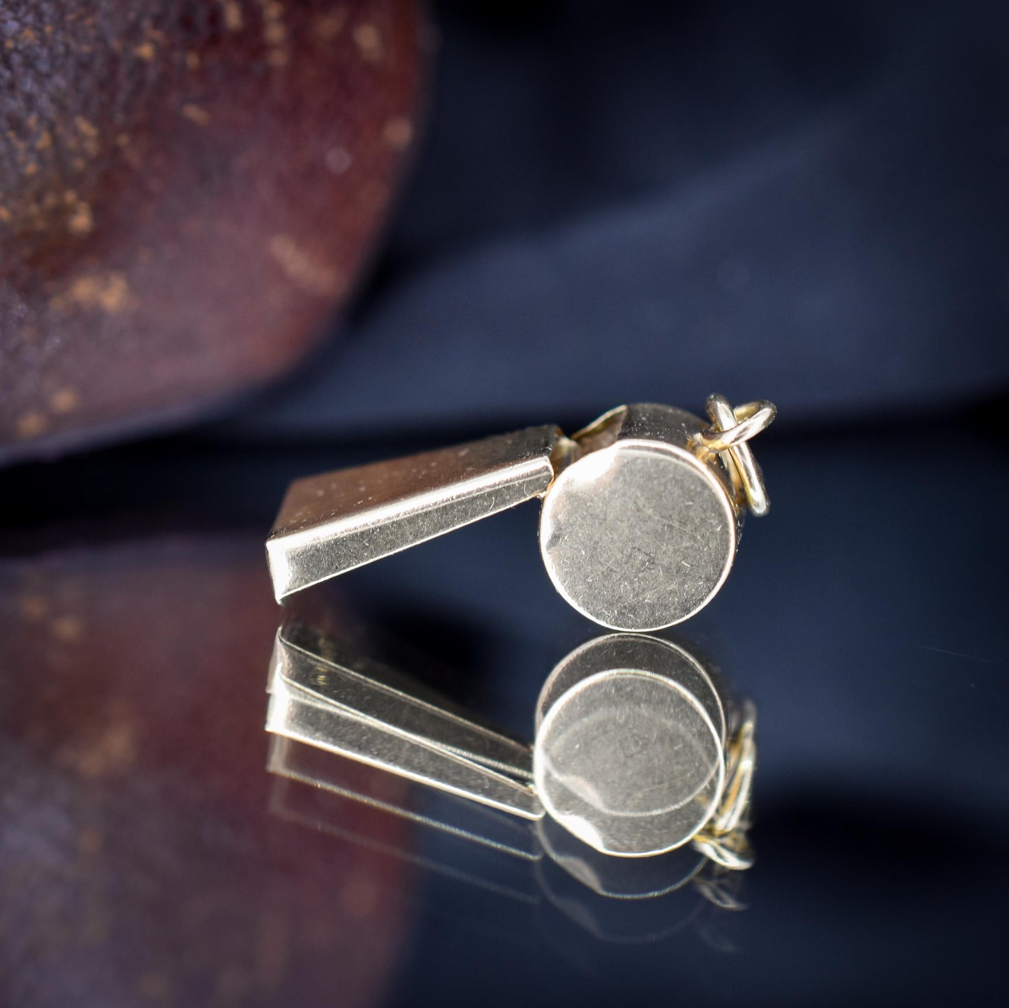 Vintage 9ct Gold Whistle Charm Pendant | London 1975