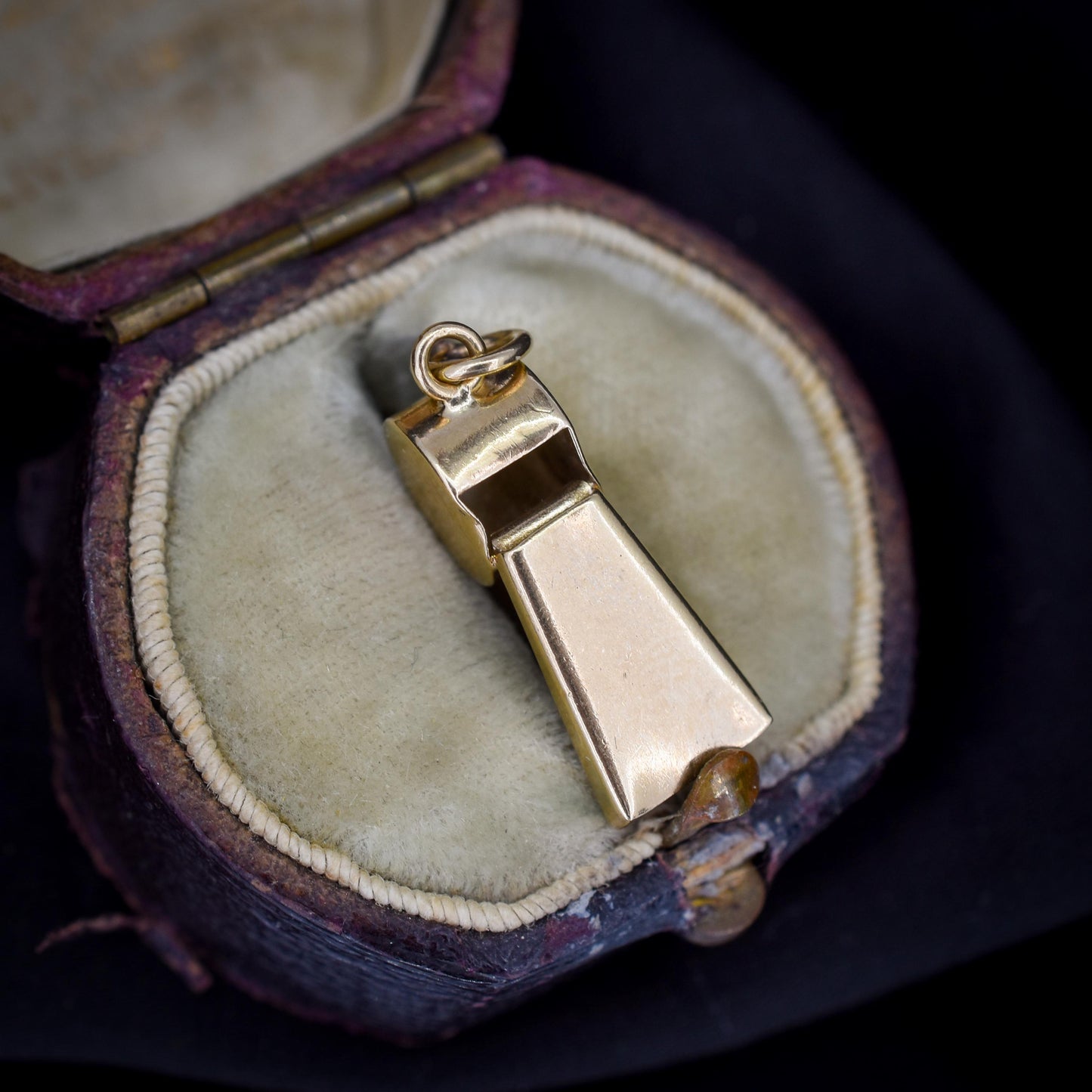 Vintage 9ct Gold Whistle Charm Pendant | London 1975