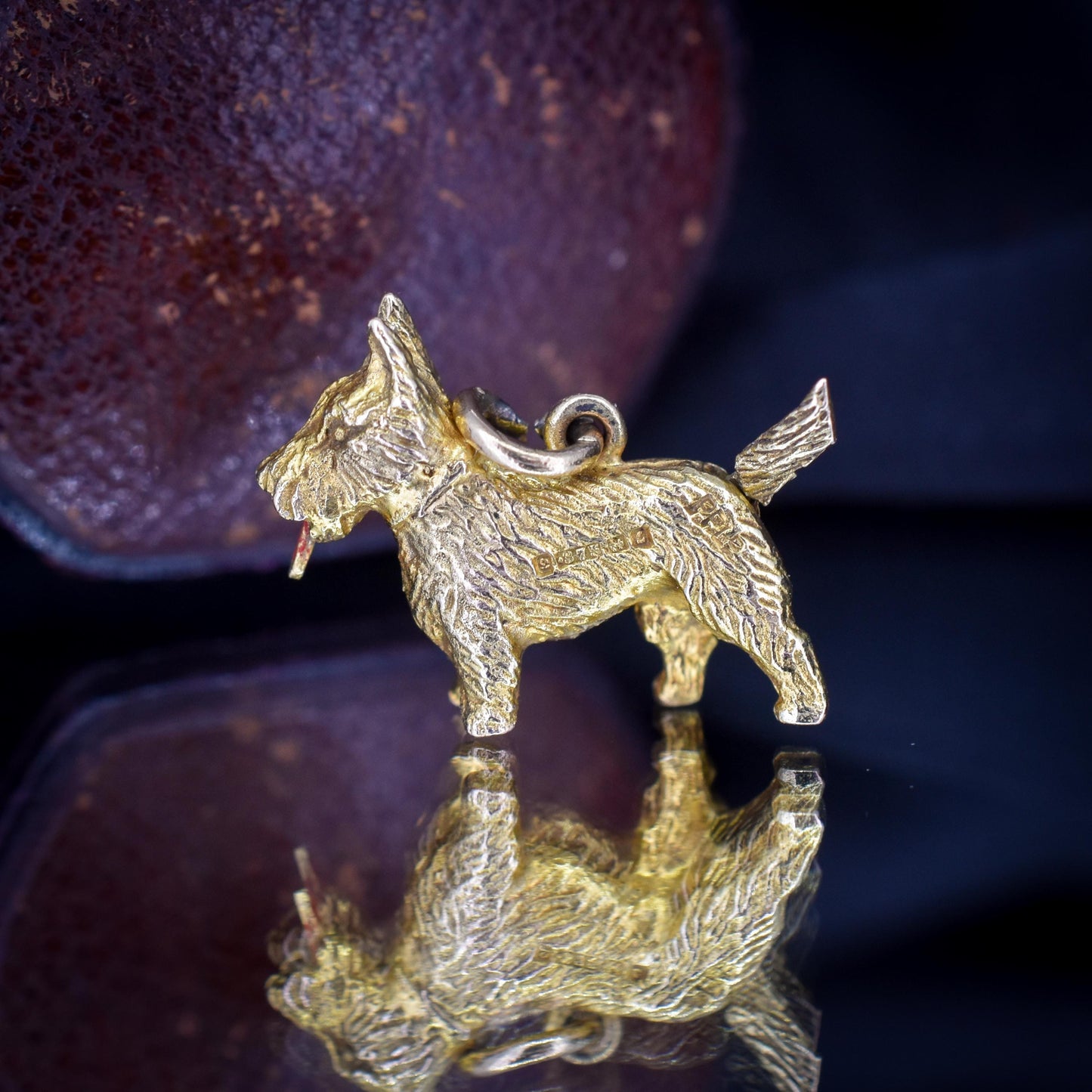 Vintage 9ct Gold Articulated Scottie Westie Terrier Dog Charm - 1960