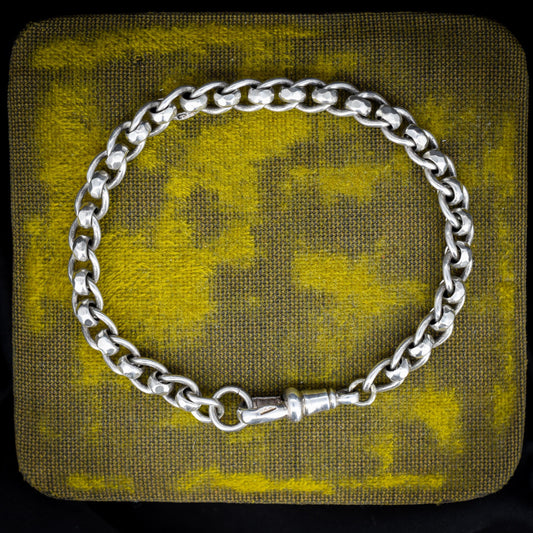 Vintage Sterling Silver Rollerball Bracelet with Dog Clip | Birmingham 1928