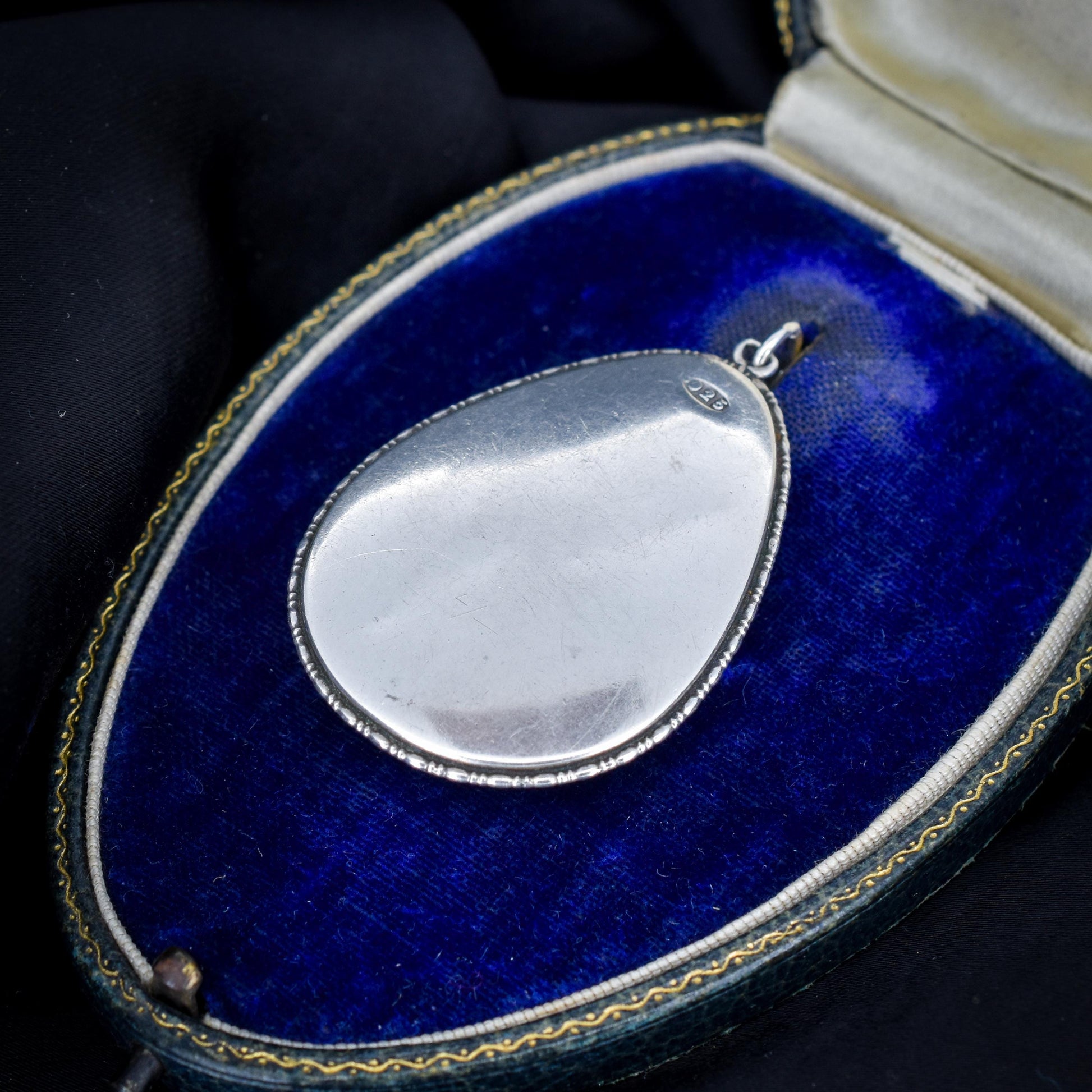 Antique Art Deco Butterfly Wing Sterling Silver Pendant