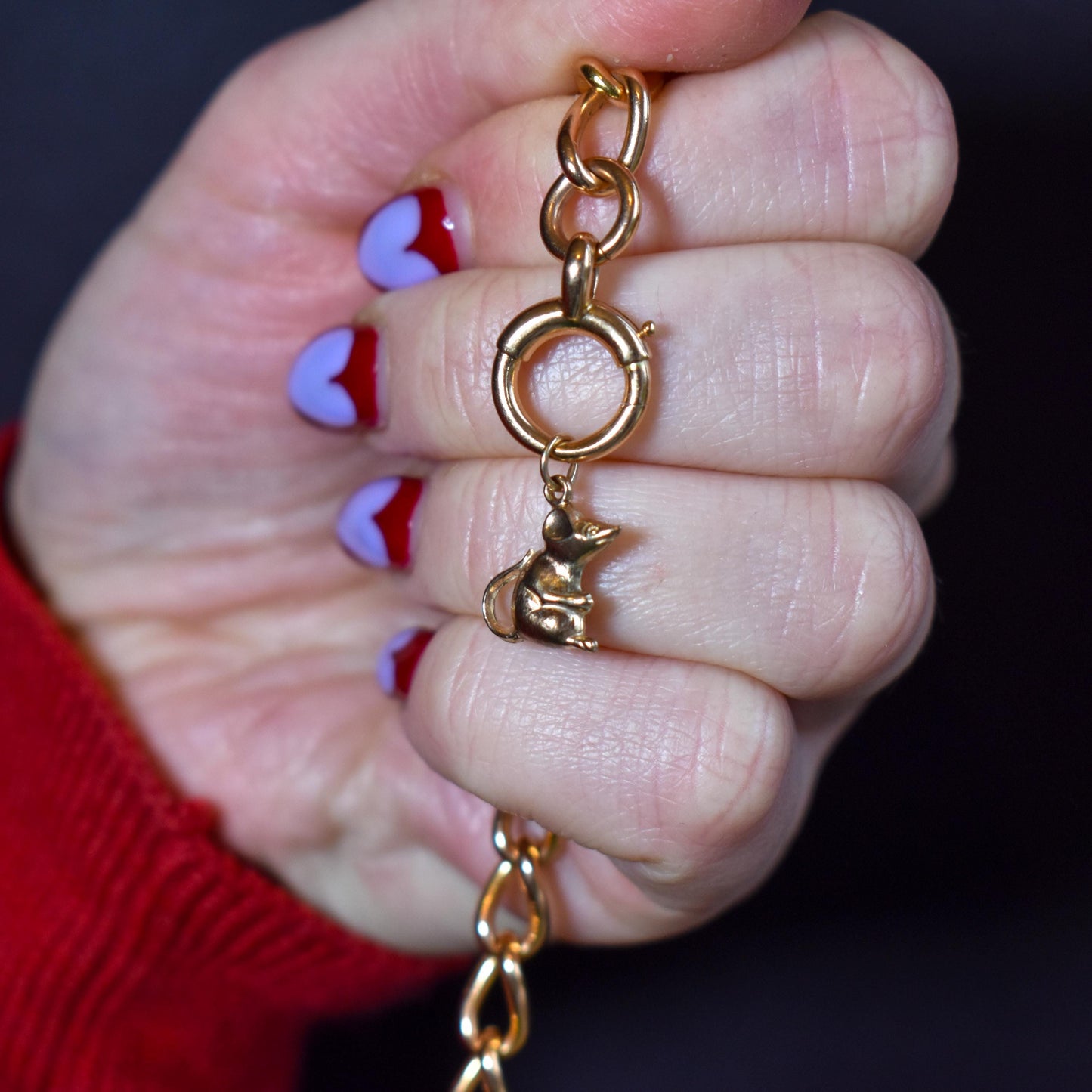 Vintage 9ct Gold Mouse Charm Pendant