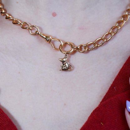 Vintage 9ct Gold Mouse Charm Pendant