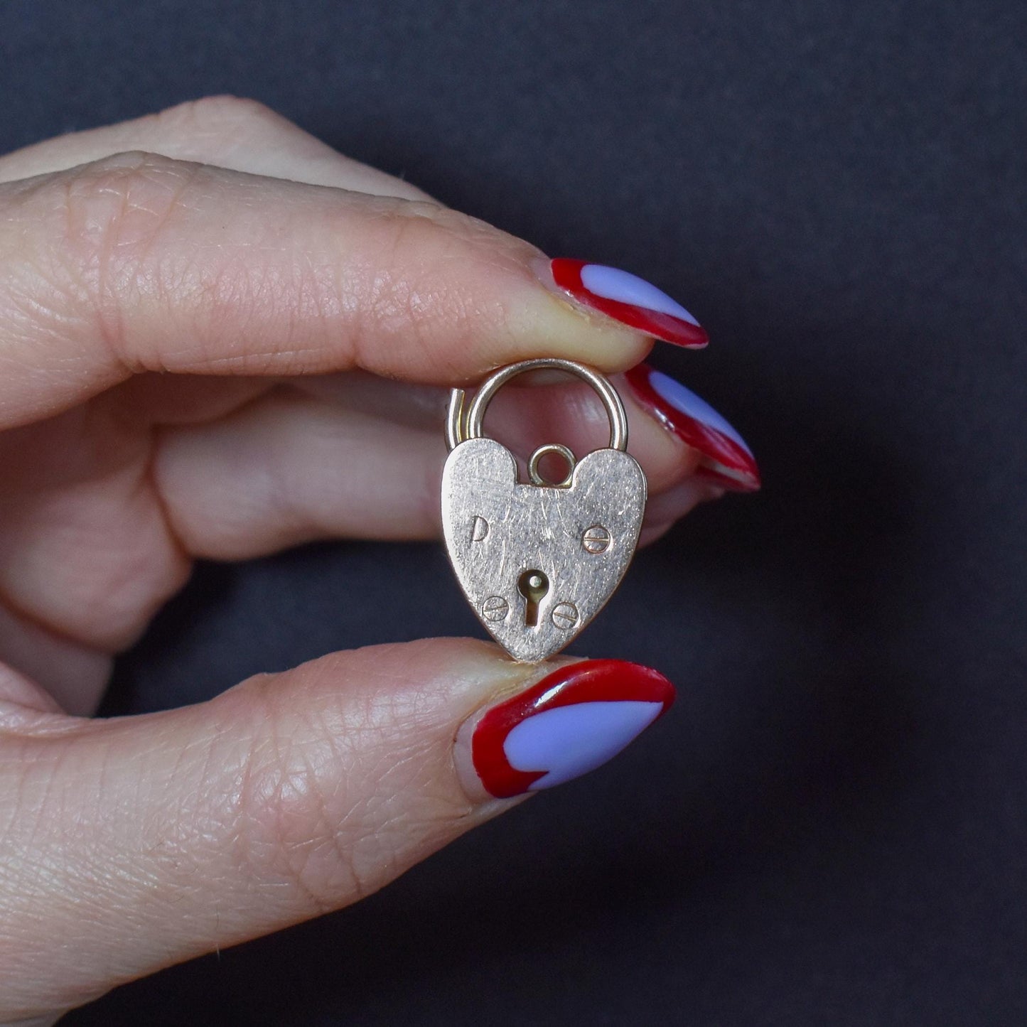 Vintage 9ct Rose Gold Heart Padlock Pendant