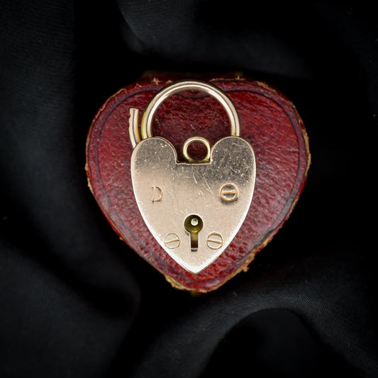 Vintage 9ct Rose Gold Heart Padlock Pendant