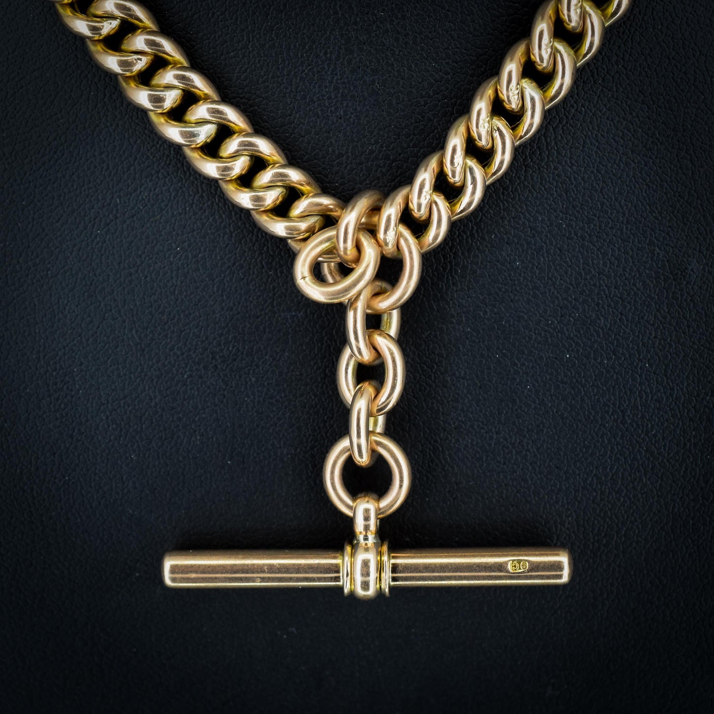 Antique 16" 9ct Gold Double Dog Clip Albert Curb Watch Chain Necklace