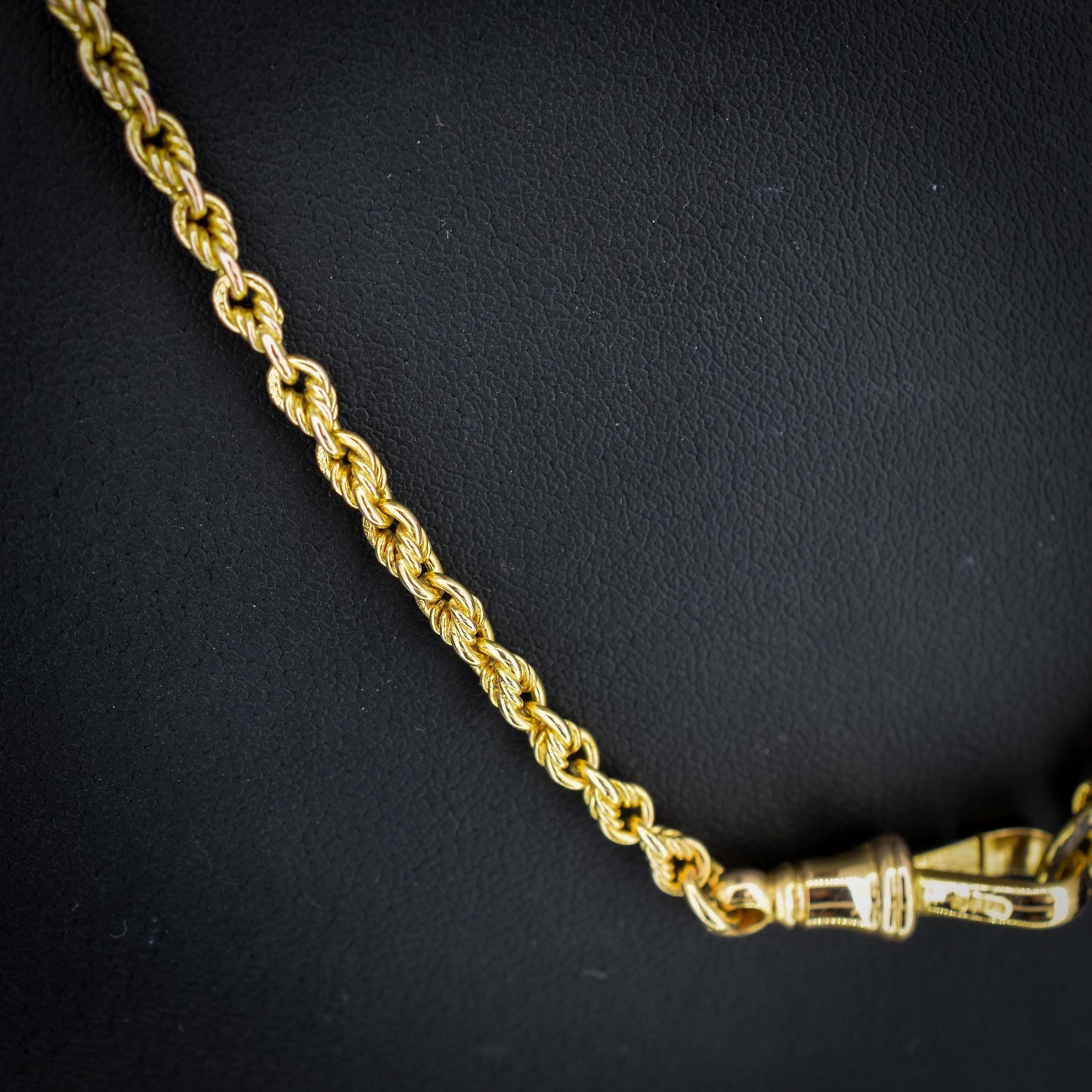 Antique 9ct Yellow Gold 19.5" Lovers Knot Link Chain Necklace