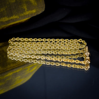 Antique 9ct Yellow Gold 19.5" Lovers Knot Link Chain Necklace