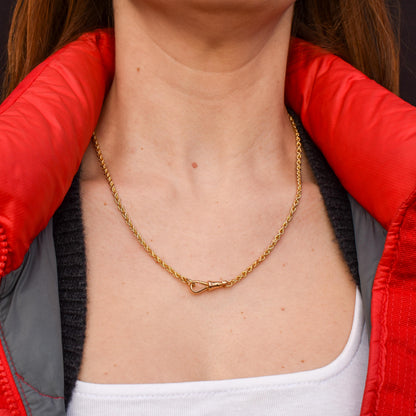 Antique 9ct Yellow Gold 19.5" Lovers Knot Link Chain Necklace