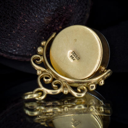 Vintage 9ct Gold Compass Pendant Charm | Birmingham 1964