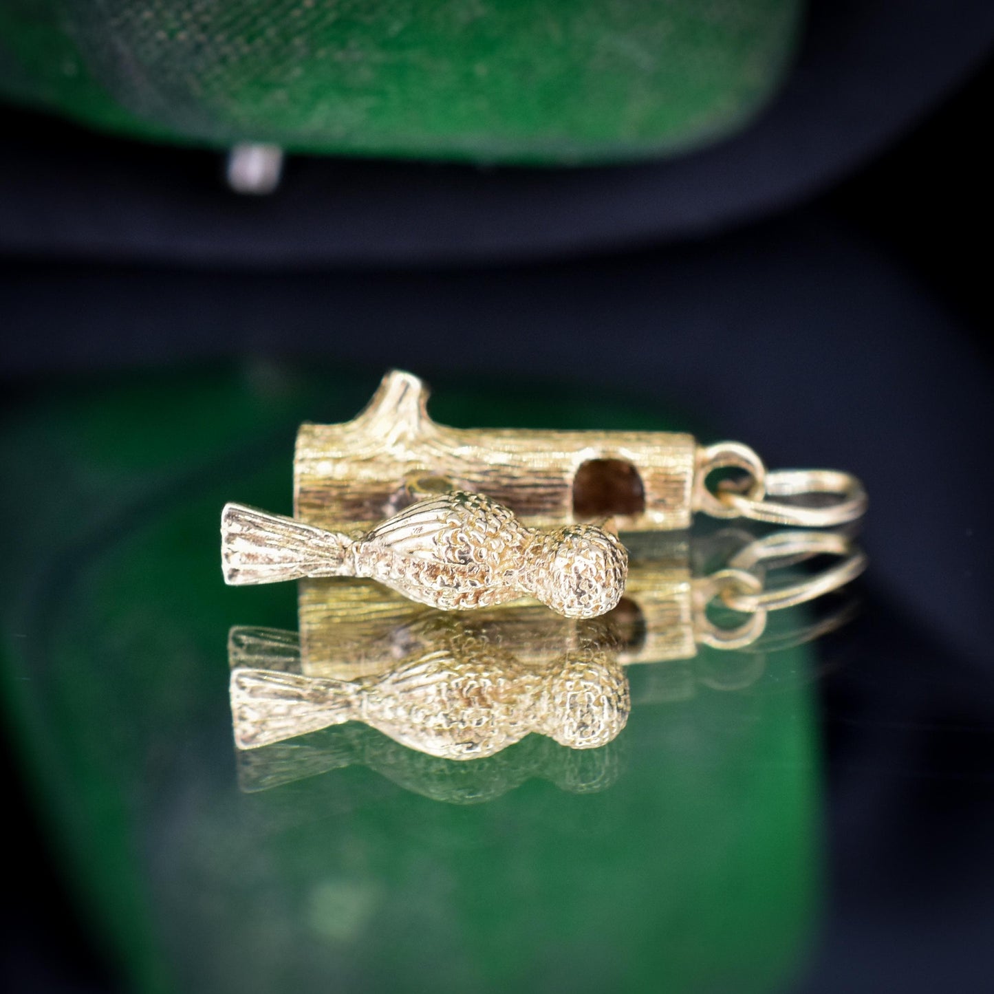 Vintage Articulated Woodpecker Bird 9ct Yellow Gold Charm Pendant